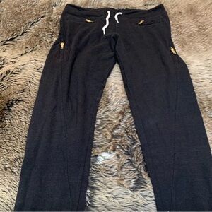 Monrow Black Joggers with Gold Accents & extra Pockets